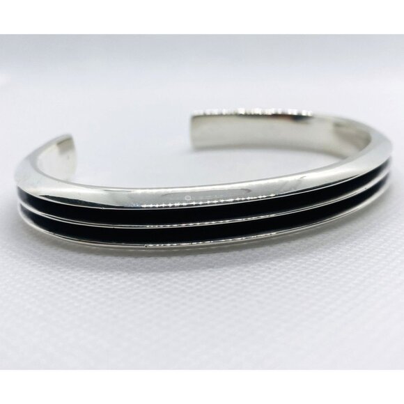 David Yurman Sterling Silver 925 Knife Edge Cuff Bracelet HEAVY! - Picture 9 of 10